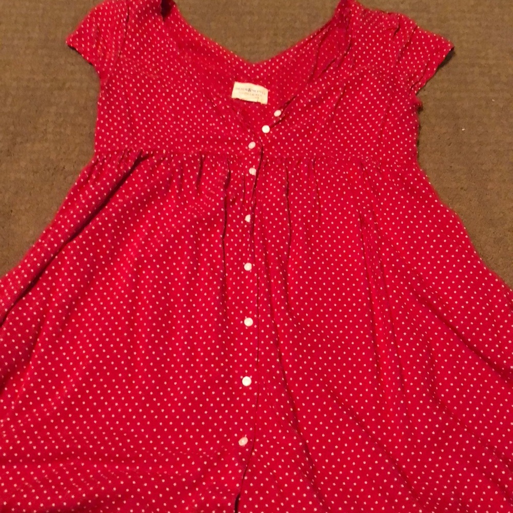 Red shirt with small hearts